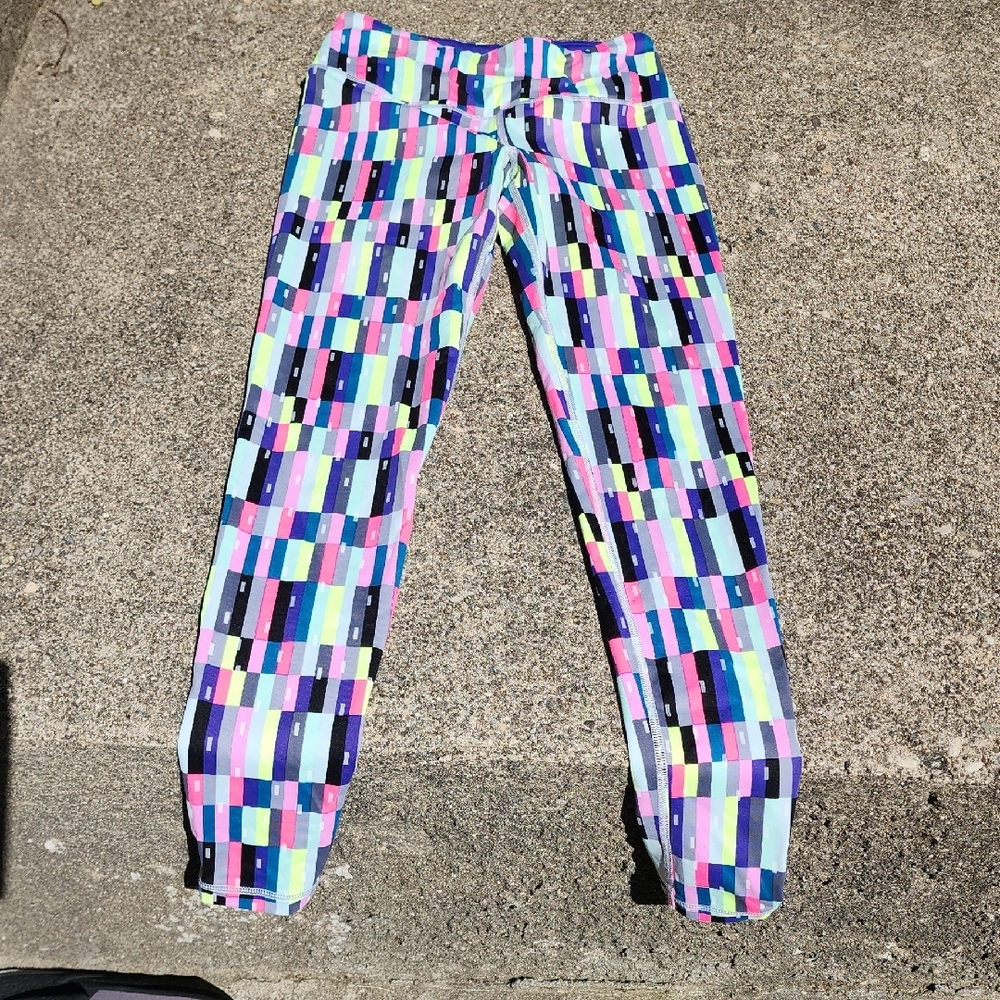 Victoria's Secret Blue and Pink Geometric Leggings